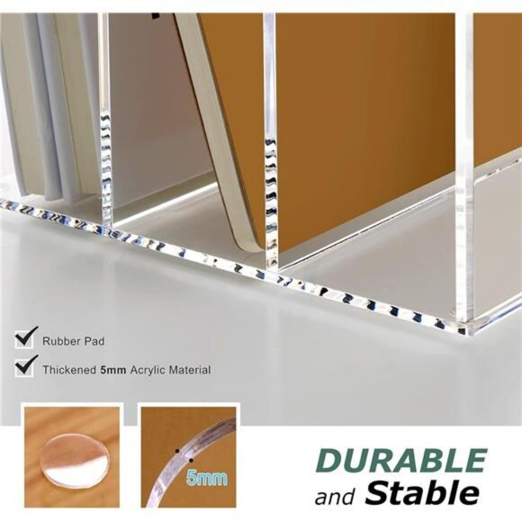 Clear acrylic file folder organizer magazine holder desk storage rack - Picture 4 of 8